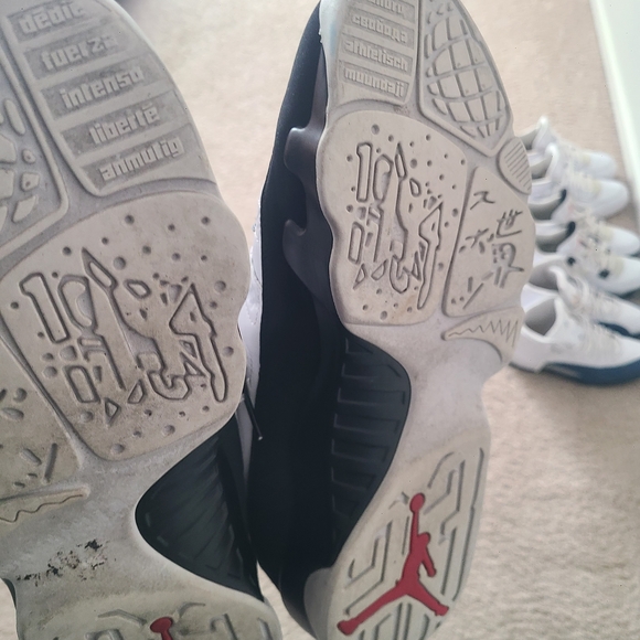 Jordan Black Sneakers with Purple and Teal Accents - Picture 7 of 16